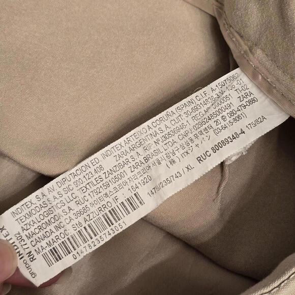 Zara Women's Beige Wide-Leg High Waist Short Pants Classic Preppy Size US XL - Picture 9 of 9